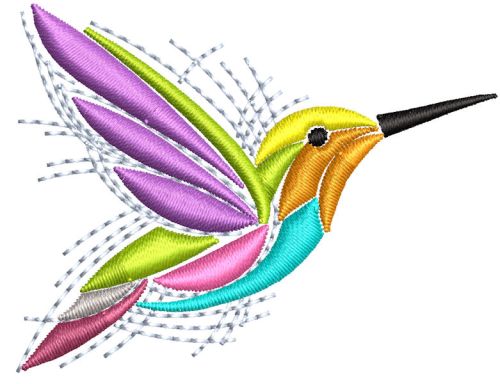 Bright hummingbird free embroidery design