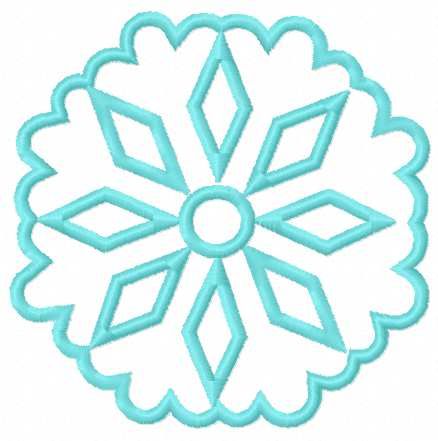 Blue snowflake free embroidery design 24