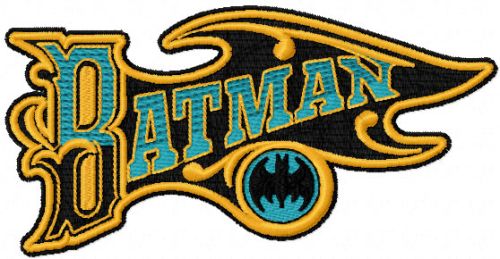 Batman Vintage logo machine embroidery design
