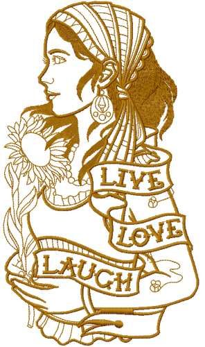 Live love lauch embroidery design
