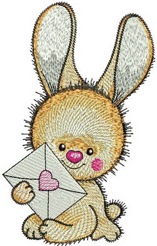 Bunny's letter machine embroidery design