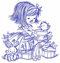 Girl's presents 3 embroidery design