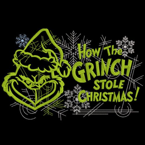 Grinch stole christmas embroidery design