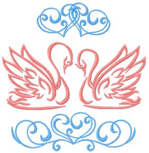 Swans embroidery design