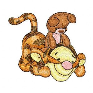 Baby Tigger Playing machine embroidery design