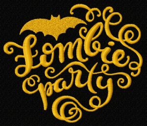 Zombie party embroidery design