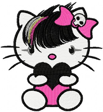 Hello Kitty Emo machine embroidery design