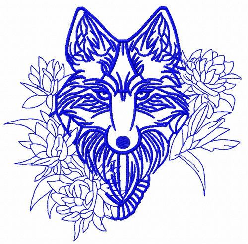 Tribal wolf 5 machine embroidery design