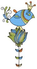 Royal bird embroidery design
