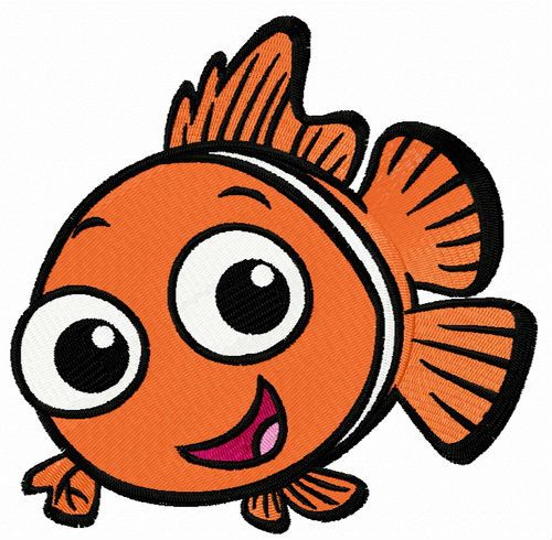 Happy Nemo machine embroidery design