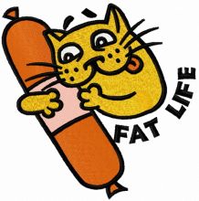 Fat life embroidery design
