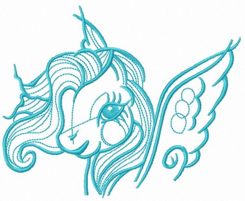 Little Pony head machine embroidery design