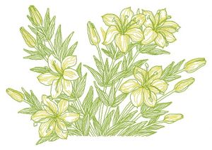 Yellow lilies embroidery design