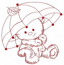Teddy's rainy day 3 embroidery design