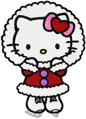 Hello Kitty Winter Skating machine embroidery design