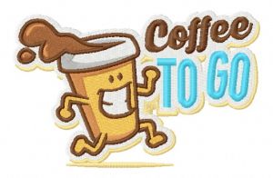 Coffee to go embroidery design