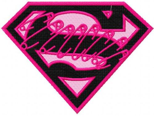 Supergirl logo embroidery design