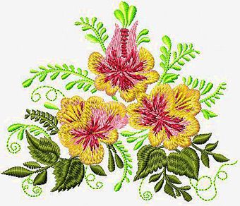Bouquet machine embroidery design