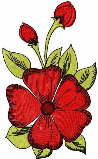Poppies free embroidery design 2