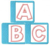 Children's cubes with letters free embroidery design