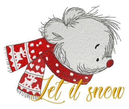 Let it snow machine embroidery design