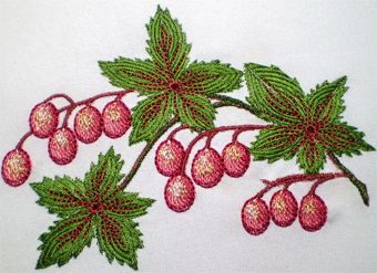 Berries machine embroidery design