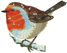 Robin redbreast embroidery design