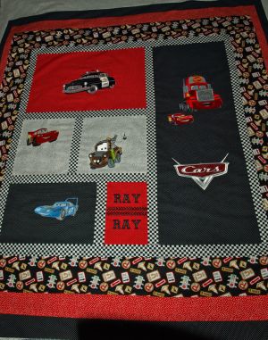 Quilt with Disney Cars machine embroidery collection