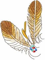 Two feathers free embroidery design