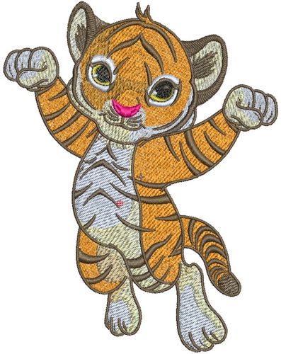 Little tiger machine embroidery design