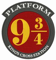 Platform 9¾ embroidery design