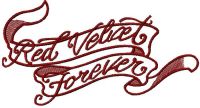 Ribbon red velvet forever embroidery design
