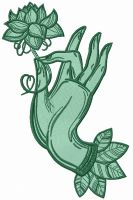 Floral fairy's hand embroidery design