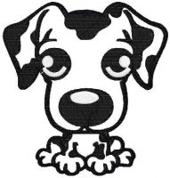 Desenho de bordado grátis com apliques de cachorro 1