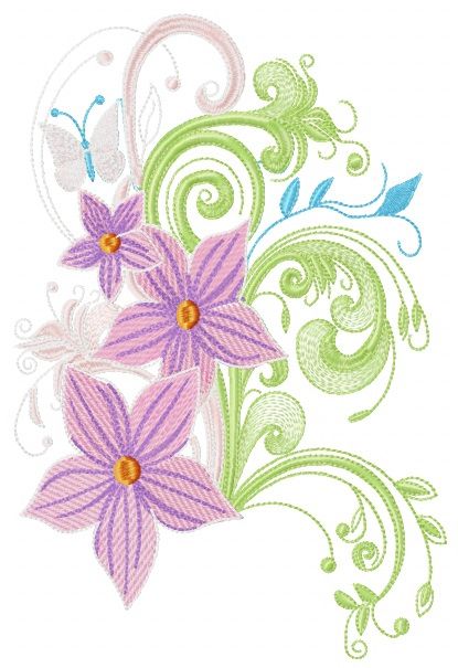 Magic bouquet machine embroidery design  