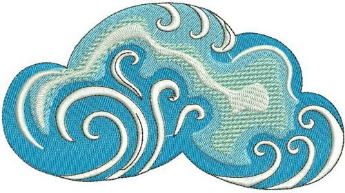 Cloud machine embroidery design