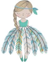 Native American ballerina embroidery design