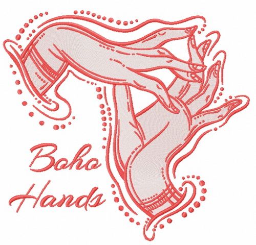 Boho hands machine embroidery design