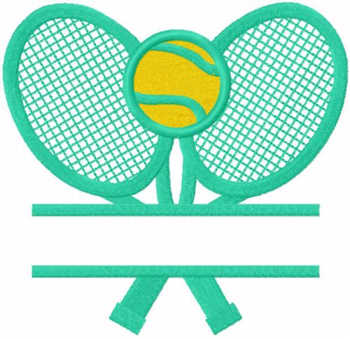Tennis monogram embroidery design