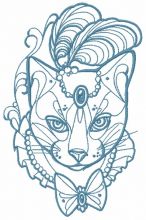 Noble cat 3 embroidery design