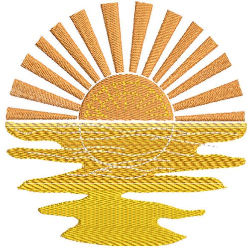 Rising of the sun free embroidery design