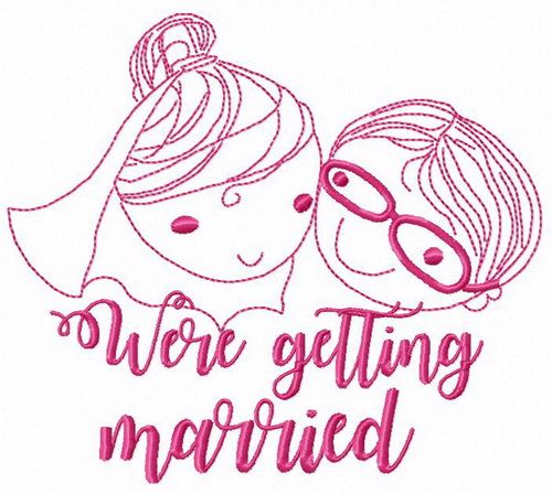 We're getting married machine embroidery design