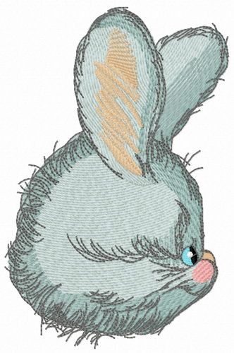 Bunny head machine embroidery design