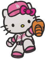 Hello Kitty Dodgers embroidery design