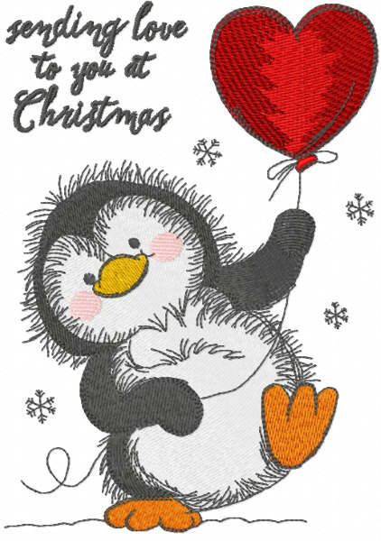 Sending love to you at christmas embroidery design