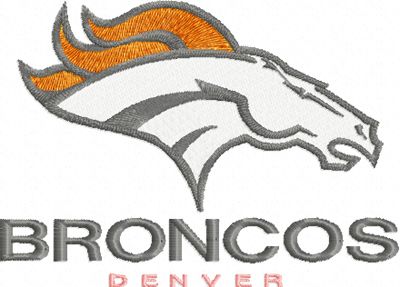 Bronco football logo machine embroidery design