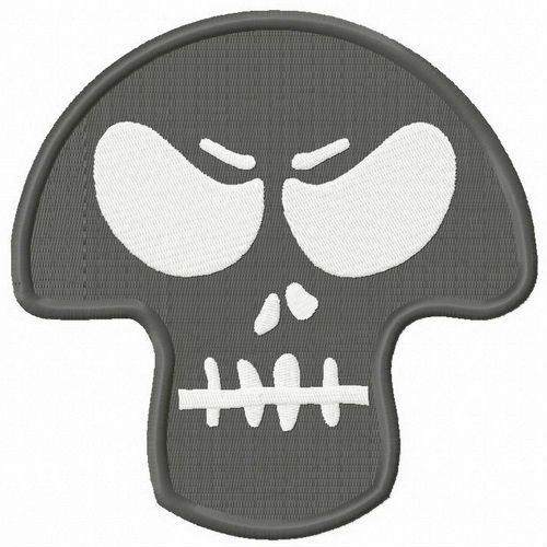 Angry skull mask machine embroidery design