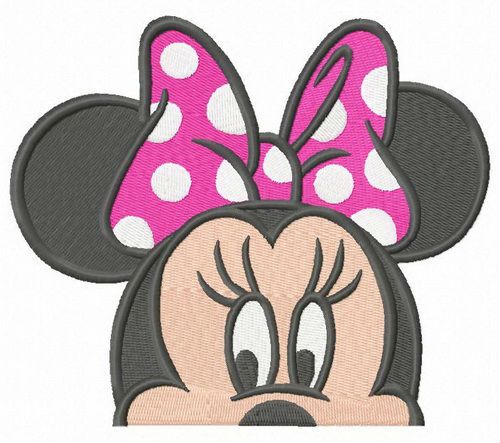 Minnie is hiding machine embroidery design