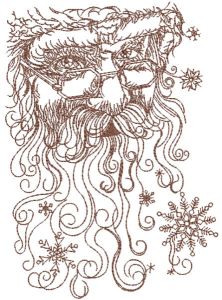 Weihnachtsmann-Stickdesign mit frostigem Muster