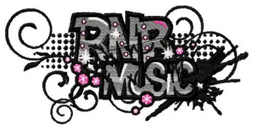 R'n'B music machine embroidery design